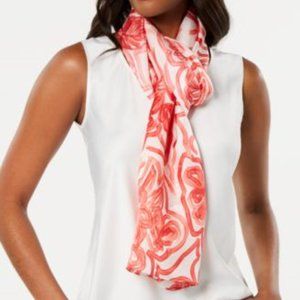 Echo Sketched Flower-Print Silk Oblong Scarf